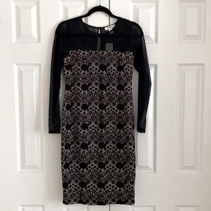 Maternity Black Lace Bodycon Dress, Size Sm